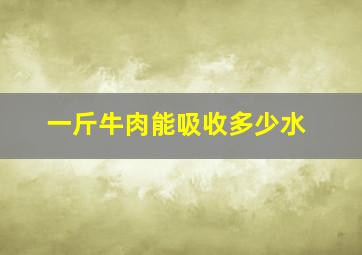 一斤牛肉能吸收多少水