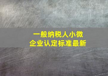 一般纳税人小微企业认定标准最新