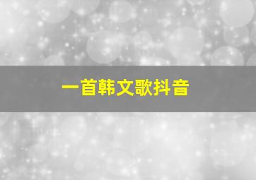 一首韩文歌抖音