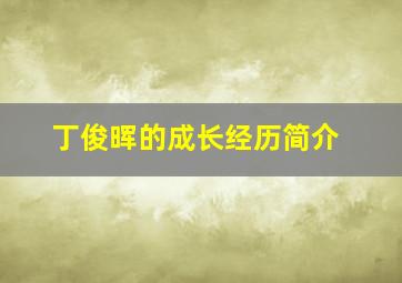 丁俊晖的成长经历简介