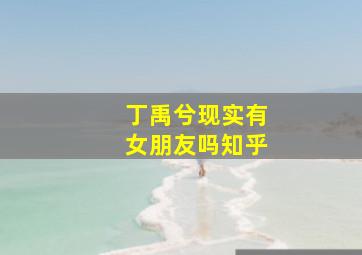 丁禹兮现实有女朋友吗知乎