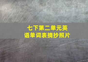 七下第二单元英语单词表摘抄照片