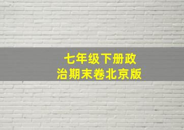 七年级下册政治期末卷北京版