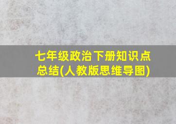 七年级政治下册知识点总结(人教版思维导图)