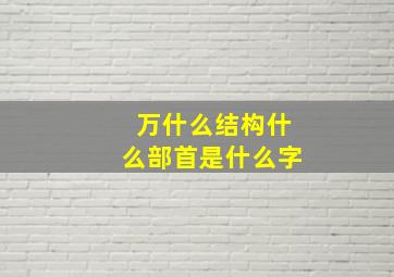 万什么结构什么部首是什么字