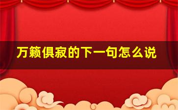 万籁俱寂的下一句怎么说