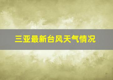 三亚最新台风天气情况