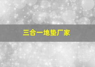 三合一地垫厂家