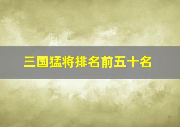 三国猛将排名前五十名