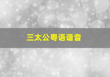 三太公粤语谐音