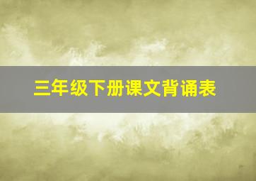 三年级下册课文背诵表