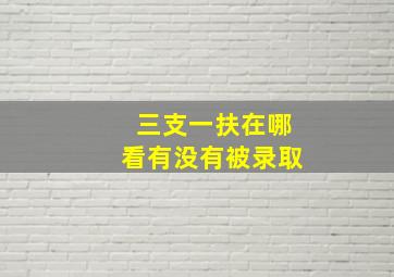 三支一扶在哪看有没有被录取