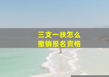 三支一扶怎么撤销报名资格