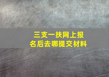 三支一扶网上报名后去哪提交材料