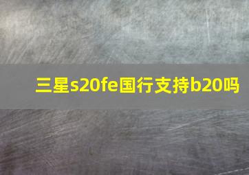 三星s20fe国行支持b20吗