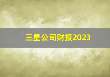 三星公司财报2023