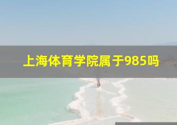 上海体育学院属于985吗