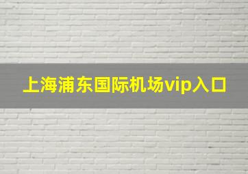 上海浦东国际机场vip入口