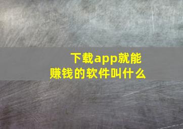 下载app就能赚钱的软件叫什么