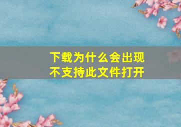 下载为什么会出现不支持此文件打开