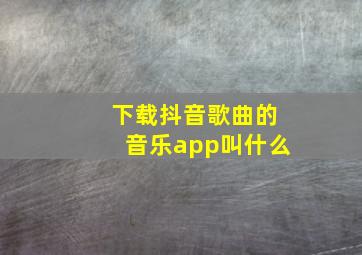 下载抖音歌曲的音乐app叫什么