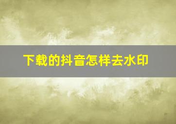 下载的抖音怎样去水印