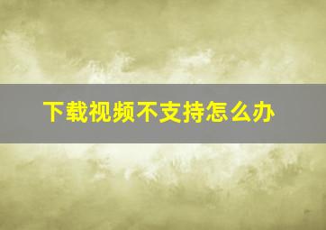 下载视频不支持怎么办