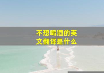 不想喝酒的英文翻译是什么