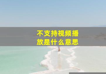 不支持视频播放是什么意思