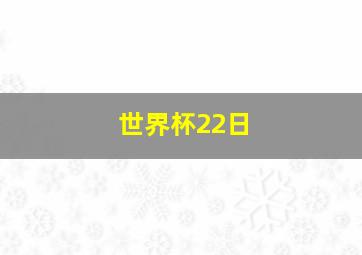 世界杯22日