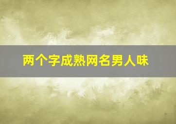 两个字成熟网名男人味