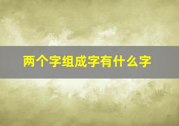 两个字组成字有什么字