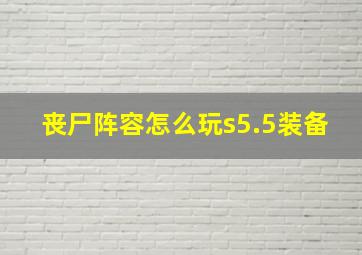 丧尸阵容怎么玩s5.5装备