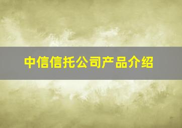 中信信托公司产品介绍