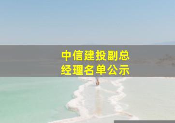 中信建投副总经理名单公示