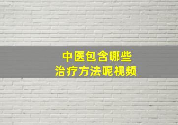 中医包含哪些治疗方法呢视频