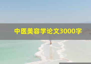 中医美容学论文3000字