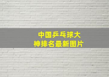 中国乒乓球大神排名最新图片