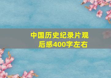 中国历史纪录片观后感400字左右