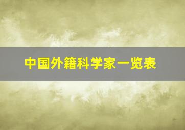 中国外籍科学家一览表