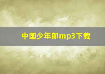 中国少年郎mp3下载