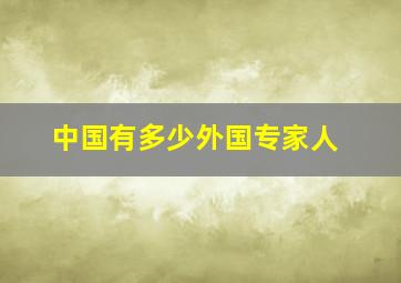 中国有多少外国专家人