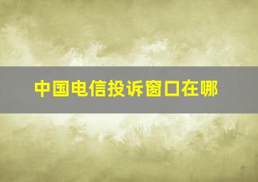 中国电信投诉窗口在哪