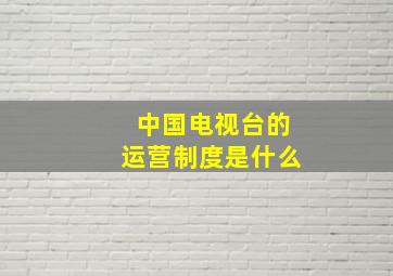 中国电视台的运营制度是什么