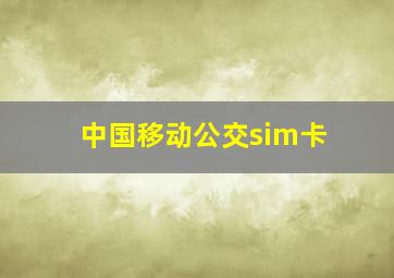 中国移动公交sim卡