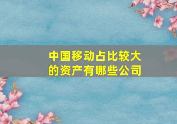 中国移动占比较大的资产有哪些公司