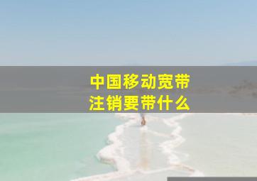 中国移动宽带注销要带什么