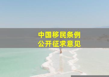 中国移民条例公开征求意见