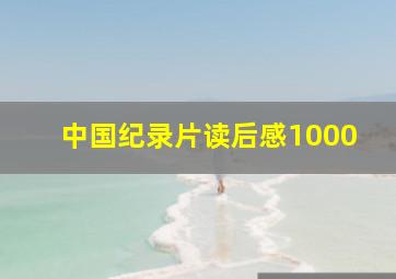 中国纪录片读后感1000