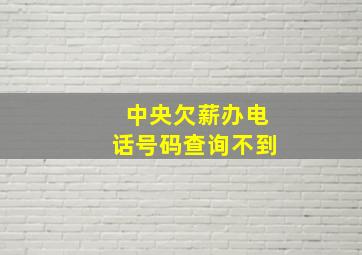 中央欠薪办电话号码查询不到